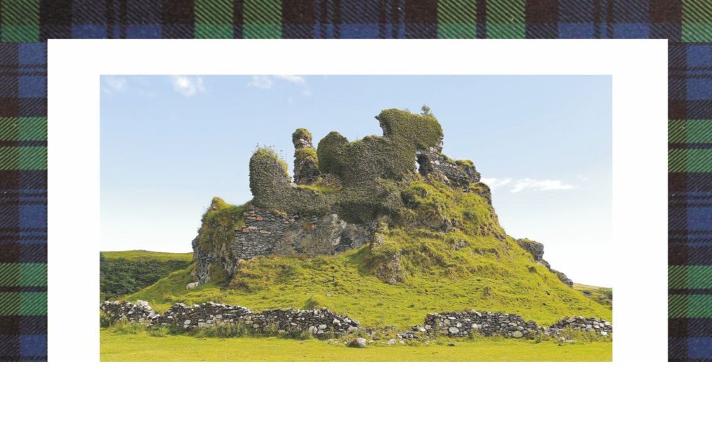 Castle Coeffin, mocno już zrujnowany, lecz wciąż malowniczo się prezentujący zamek, ulokowany został w zachodniej części wyspy Lismore, nad największym ze szkockich fiordów - Loch Linnhe. Chociaż datę jego powstania określa się na XIII w., to nie jest wykluczone, że zawiera on w sobie także nikłe pozostałości jeszcze starszej, wikińskiej warowni. Według miejscowej legendy budowniczym pierwszego zamku Coeffin był duński książę o imieniu Caifen. Dopiero na bazie jego warowni, już we wspomnianym XIII w., znacznie większy zamek wybudowali przedstawiciele możnego wówczas rodu MacDougallów z Lorne.